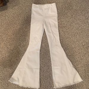 White flare bell bottoms